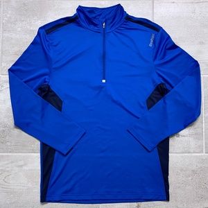 NEW REEBOK Blue Quarter Zip Lightweight Pullover